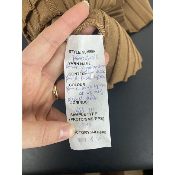 ALC Women's SAMPLE dress Brown Ribbed Maxi Gown Stretchy Size XS/S - Picture 6 of 10